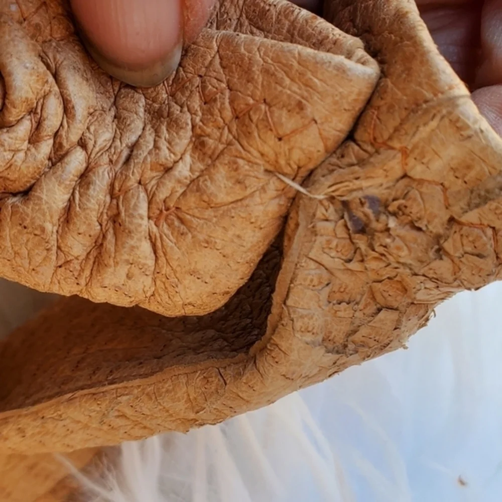 Vintage‎ Textured Leather Neutral Gloves 7